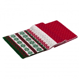Happy View scarf, red with green