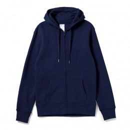 Hooded sweatshirt with zipper unisex King, dark blue