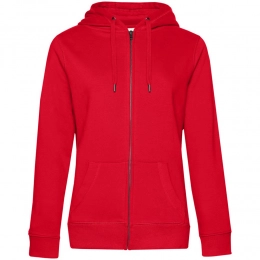 Women's red Queen hoodie with zipper.