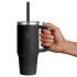 710 ML TRAVEL TUMBLER WITH CLEAR LID, BLACK