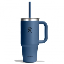 710 ML TRAVEL TUMBLER WITH CLEAR LID IN HARBOR BLUE