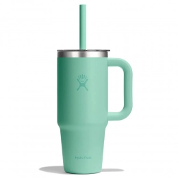 710 ML TRAVEL TUMBLER WITH CLEAR LID IN MERMAID GREEN