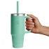 710 ML TRAVEL TUMBLER WITH CLEAR LID IN MERMAID GREEN