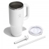 710 ML TRAVEL TUMBLER WITH CLEAR LID, WHITE