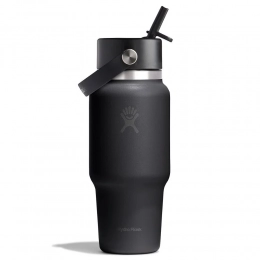 710 ML BLACK TRAVEL BOTTLE WITH WIDE FLEX STRAW