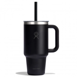 946 ML TRAVEL TUMBLER WITH CLEAR LID, BLACK