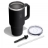 946 ML TRAVEL TUMBLER WITH CLEAR LID, BLACK
