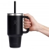 946 ML TRAVEL TUMBLER WITH CLEAR LID, BLACK