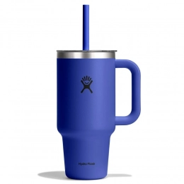 946 ML TRAVEL TUMBLER WITH CLEAR LID IN CAPRI BLUE