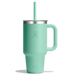 946 ML TRAVEL TUMBLER WITH CLEAR LID IN MERMAID GREEN