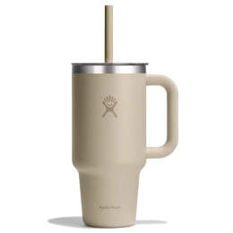 946 ML TRAVEL TUMBLER WITH CLEAR LID, OAT