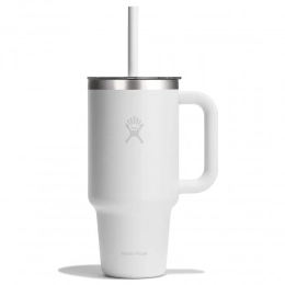 946 ML TRAVEL TUMBLER WITH CLEAR LID, WHITE