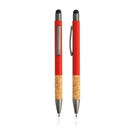 Rubberized aluminum ball pen with touch function