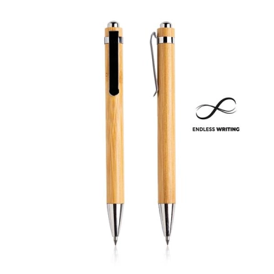 
                                            Bamboo perpetual pencil with metal clip
                                            