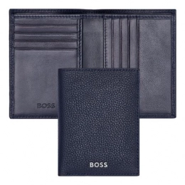 Двойной чехол для карт Classic Grained Navy