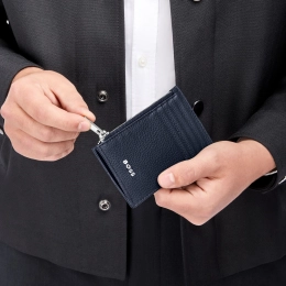 Кошелек для карт с замком Classic Grained Navy