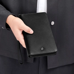 Travel Briefcase Double B Saffiano Black