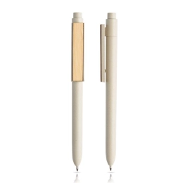 Bamboo fiber ballpoint pen with bamboo clip