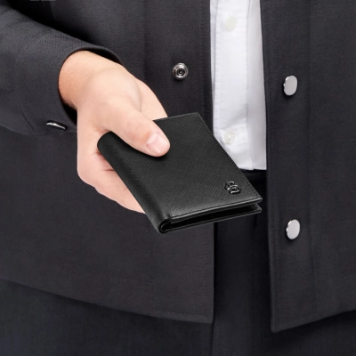 
                                                Складной картхолдер Double B из сафьяновой кожи, черный
                                                