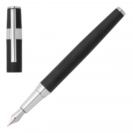 Fountain Pen Gear Pinstripe Black / Chrome