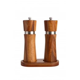 Set of spice mills made of acacia wood and stainless steel Vanilla Season