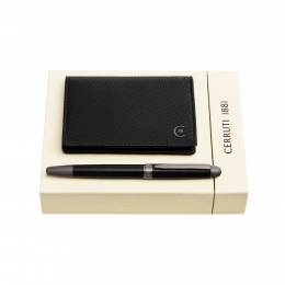 Cerruti 1881 Gift Set: Card Holder and Rollerball Pen NLF513A + NSI5895A