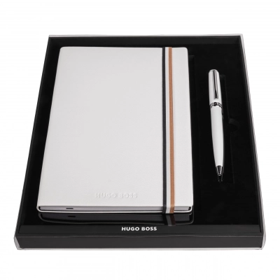 
                                                Подарочный набор HUGO BOSS: ручка и блокнот A5 - HNH321WP + HSN2544G
                                                