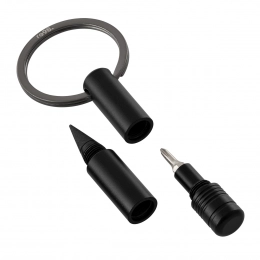Key ring with endless pen and screwdriver