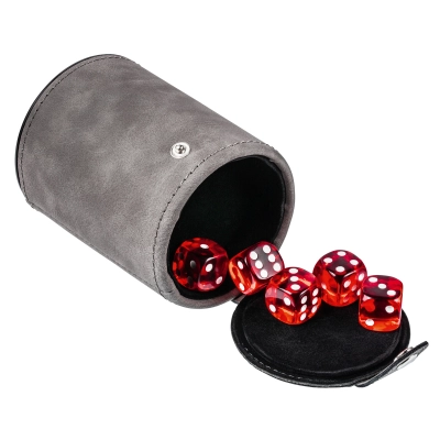 
                                            Стакан для игры в кости с 5 кубиками
                                            