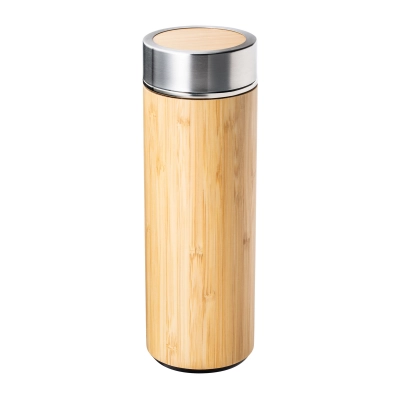 
                                            Insulated Flask with Stainless Steel and Bamboo with Tea Strainer
                                            