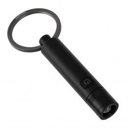 Key ring with rechargeable LED flashlight