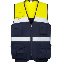 HV VEST BETA S/S NAVY BLUE/FLUOR YELLOW