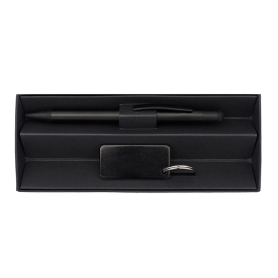 
                                            Couple pen and keychain gift set, black
                                            