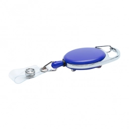 Ski-pass with carabiner, blue