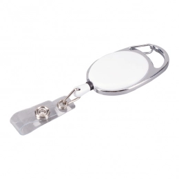 Ski-pass with carabiner, white