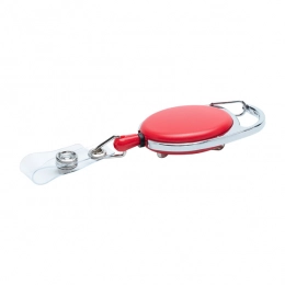 Ski-pass with carabiner, red