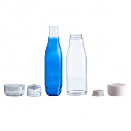 520 ml Smart glass bottle with outer tritan wall, blue
