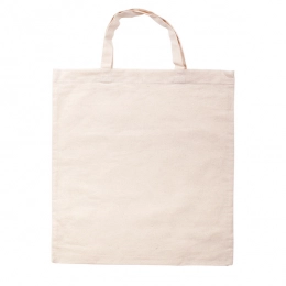 Хлопковая сумка 140 г/м2 - короткие ручки, бежевая