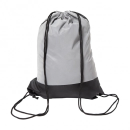 Flash reflective drawstring backpack, silver