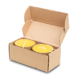 Набор 2 свечей из пчелиного воска Leoti, бежевый