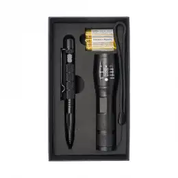 Noctis flashlight and pen set, black