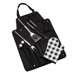 Steakout& BBQ set with apron, black