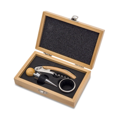 
                                            Sommelier Bamboo wine box set, beige
                                            