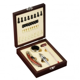 Sublime chess and wine set, brown