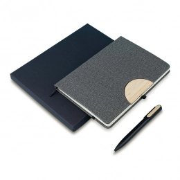 Fold notepad & pen set, grey