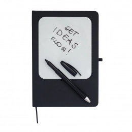 Blanko notebook with a white erasable board, black