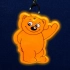 Beary safety keyring, orange