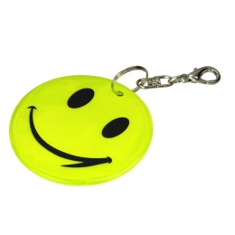 Happy reflective keyring, yellow