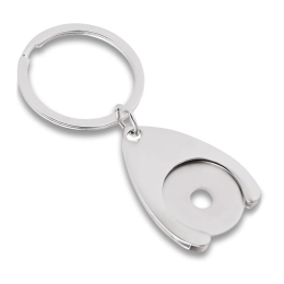 Disc token metal keyring, silver