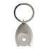 Disc token metal keyring, silver
